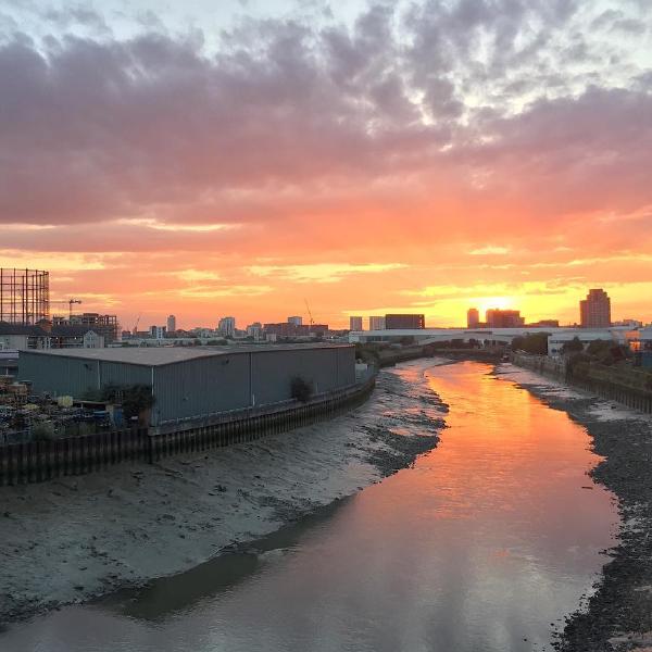 Sunset over the River Lea