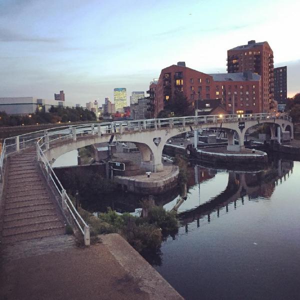 Crossing the River Lea at Bow Locks