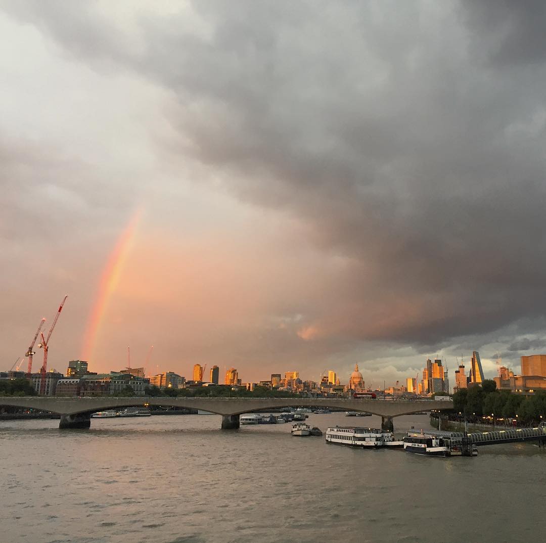 Waterloo bridge sunset  rainbow