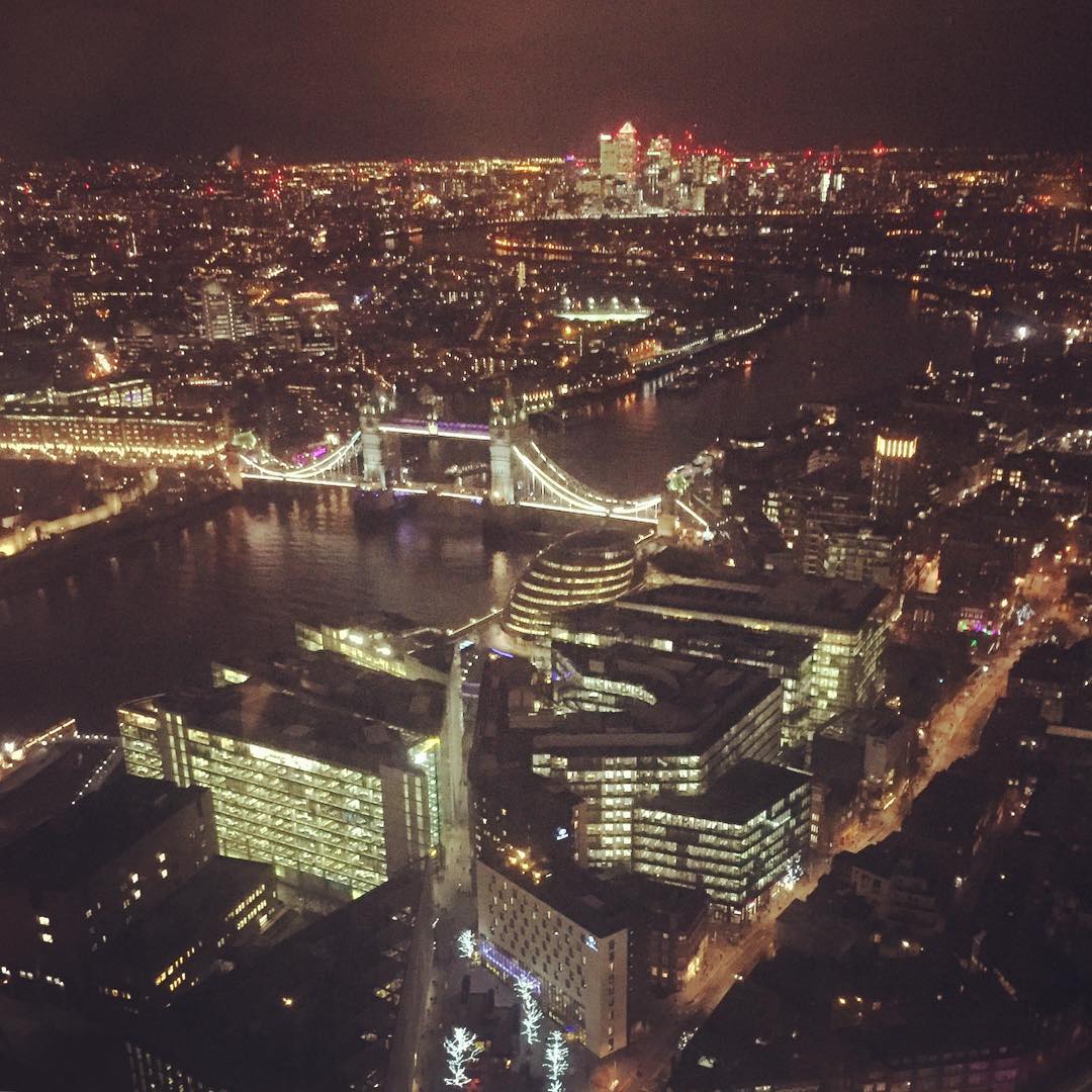 View from the Shard to Canary Wharf