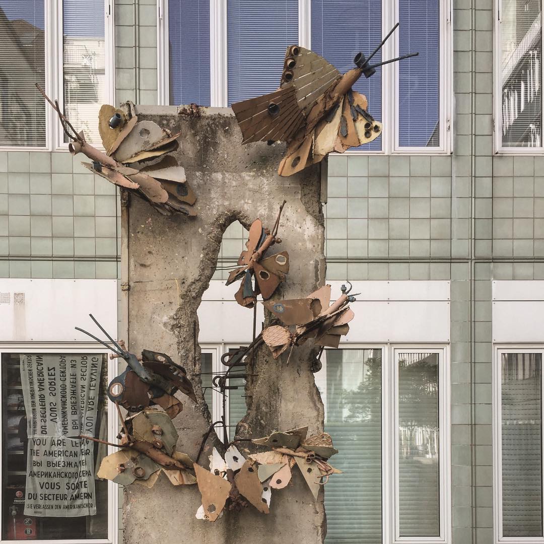 Butterflies  coming through the Berlin Wall