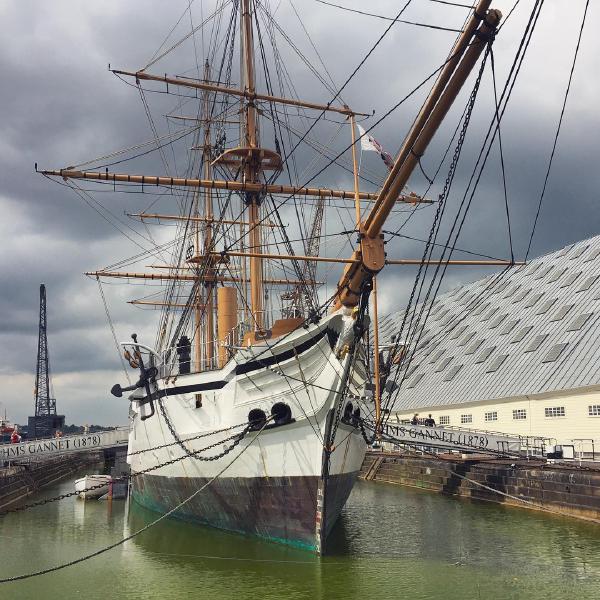 HMS Gannet at Chatham Dockyard