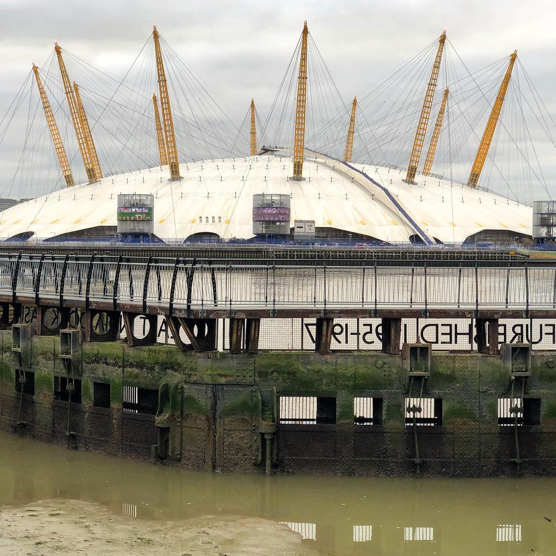 Looking across to the O2