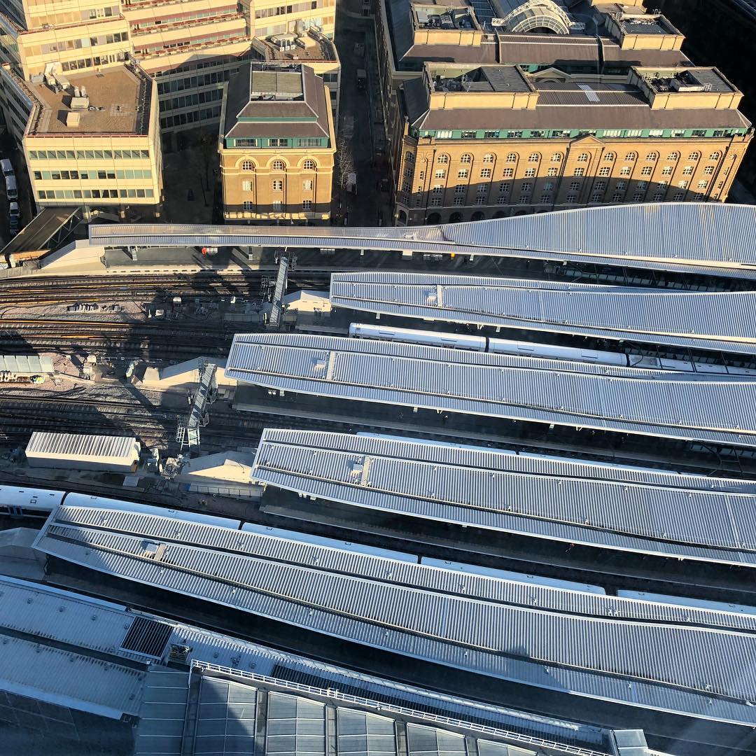 Looking down on London Bridge Station