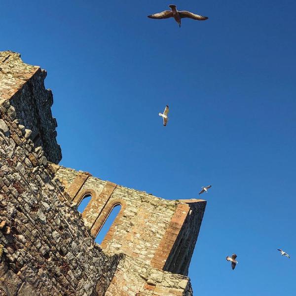 Soaring over Peel Castle