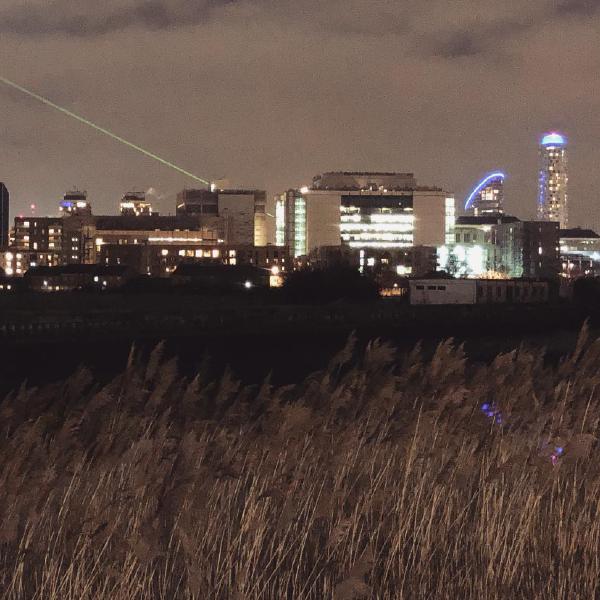 A glimpse of the Greenwich Meridian laser