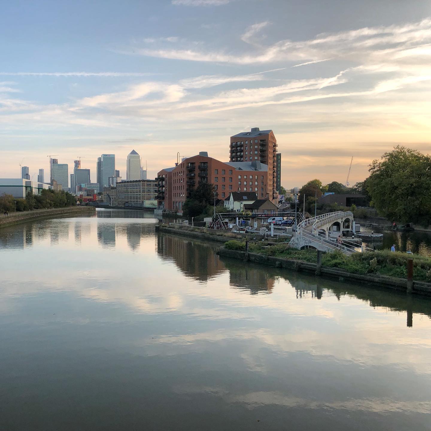 Evening sky at Bow Locks