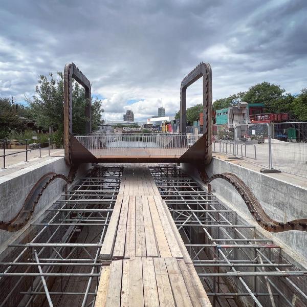 The Rolling Bridge at Cody Dock