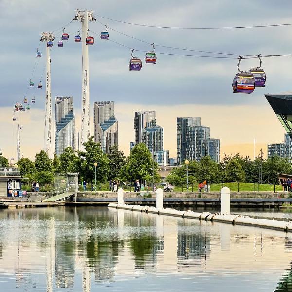 Cable Car Lit Up in Rainbow Colours for Pride Month